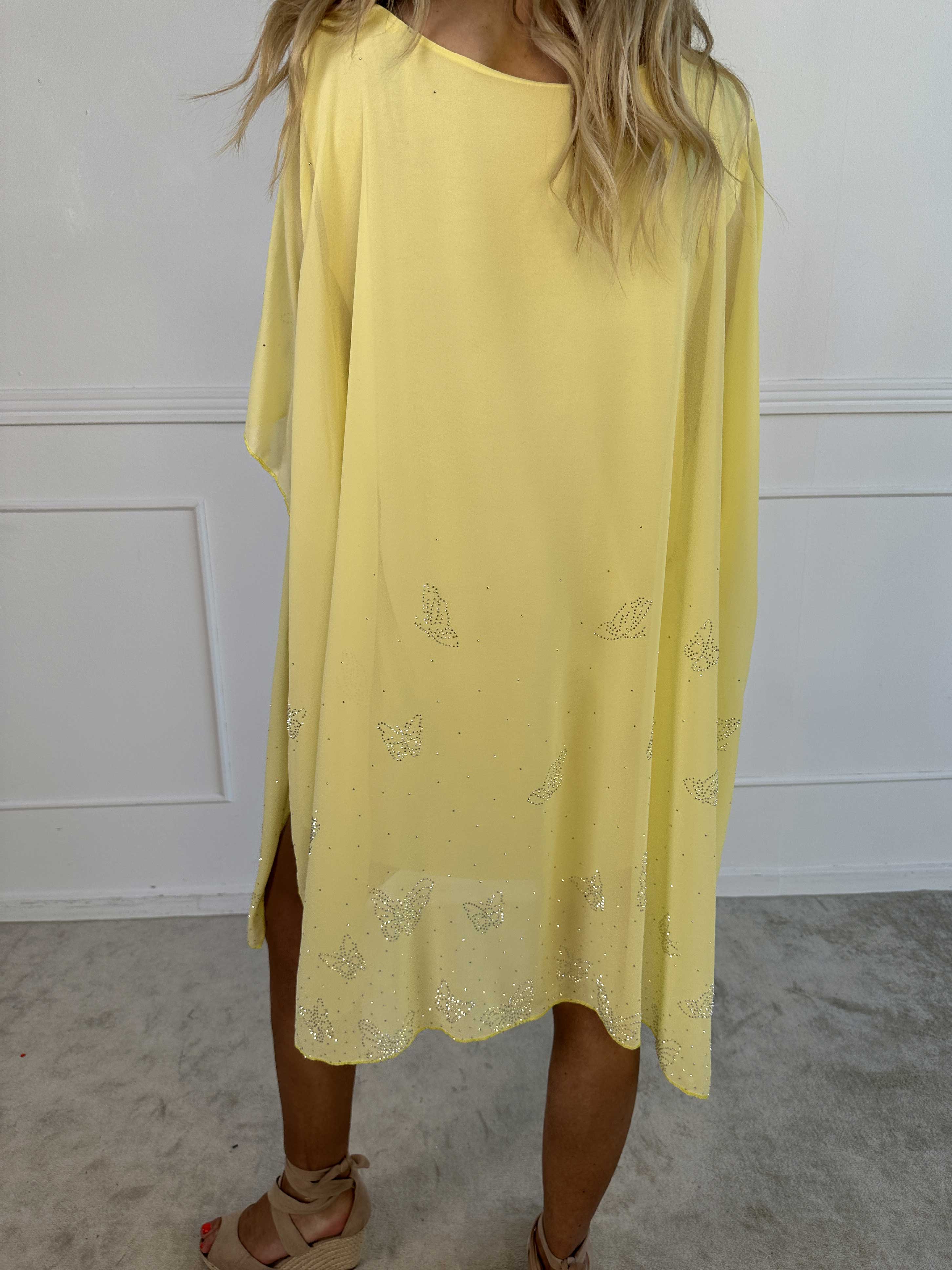 Mirabella Crystal - Tunikakjole med chiffonlag med similisten og underkjole i viskose